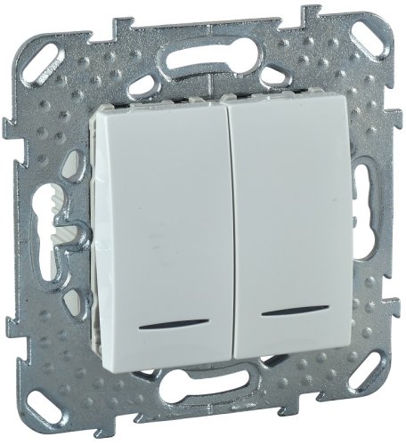 Выключатель с подсветкой без рамки Schneider Electric Unica 2-кл. белый картинка